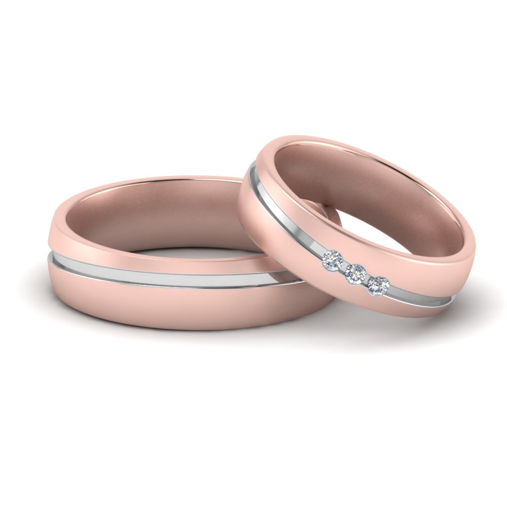 two-tone-three-stone couple-band-rings-in-FD9349B-NL-RG